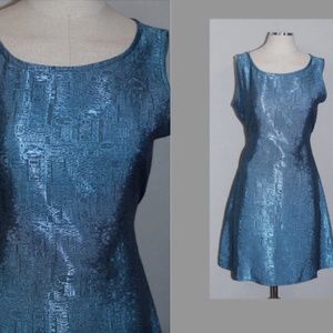 Thai Silk By One Time Blue Silk Dress